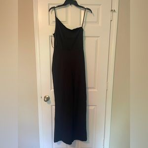 Black one shoulder jumpsuit
